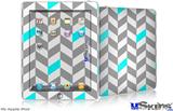 iPad Skin - Chevrons Gray And Aqua