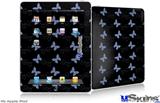 iPad Skin - Pastel Butterflies Blue on Black