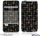 iPod Touch 4G Decal Style Vinyl Skin - Kearas Hearts Black