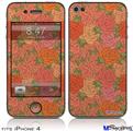 iPhone 4 Decal Style Vinyl Skin - Flowers Pattern Roses 06 (DOES NOT fit newer iPhone 4S)