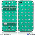 iPhone 4 Decal Style Vinyl Skin - Paper Planes Turquoise (DOES NOT fit newer iPhone 4S)