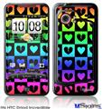 HTC Droid Incredible Skin - Love Heart Checkers Rainbow