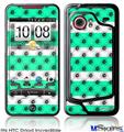 HTC Droid Incredible Skin - Kearas Daisies Stripe Sea Foam