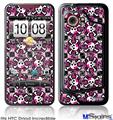 HTC Droid Incredible Skin - Splatter Girly Skull Pink