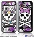 HTC Droid Incredible Skin - Princess Skull Purple