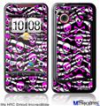 HTC Droid Incredible Skin - Zebra Pink Skulls