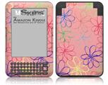 Kearas Flowers on Pink - Decal Style Skin fits Amazon Kindle 3 Keyboard (with 6 inch display)