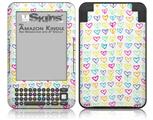 Kearas Hearts White - Decal Style Skin fits Amazon Kindle 3 Keyboard (with 6 inch display)