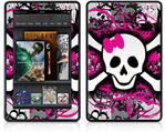 Amazon Kindle Fire (Original) Decal Style Skin - Splatter Girly Skull