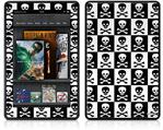 Amazon Kindle Fire (Original) Decal Style Skin - Skull Checkerboard