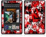 Amazon Kindle Fire (Original) Decal Style Skin - Red Graffiti