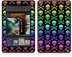 Amazon Kindle Fire (Original) Decal Style Skin - Skull and Crossbones Rainbow