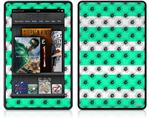 Amazon Kindle Fire (Original) Decal Style Skin - Kearas Daisies Stripe Sea Foam