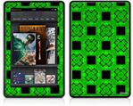 Amazon Kindle Fire (Original) Decal Style Skin - Criss Cross Green