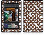 Amazon Kindle Fire (Original) Decal Style Skin - Locknodes 01 Burnt Orange