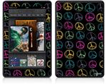 Amazon Kindle Fire (Original) Decal Style Skin - Kearas Peace Signs Black