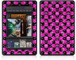 Amazon Kindle Fire (Original) Decal Style Skin - Skull Crossbones Checkerboard