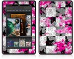 Amazon Kindle Fire (Original) Decal Style Skin - Checker Skull Splatter