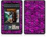 Amazon Kindle Fire (Original) Decal Style Skin - Pink Skull Bones