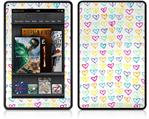 Amazon Kindle Fire (Original) Decal Style Skin - Kearas Hearts White