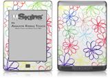 Kearas Flowers on White - Decal Style Skin (fits Amazon Kindle Touch Skin)