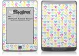 Kearas Hearts White - Decal Style Skin (fits Amazon Kindle Touch Skin)