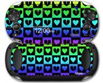 Love Heart Checkers Rainbow - Decal Style Skin fits Sony PS Vita