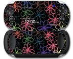 Kearas Flowers on Black - Decal Style Skin fits Sony PS Vita