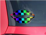 Lips Decal 9x5.5 Rainbow Checkerboard