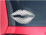 Lips Decal 9x5.5 Diamond Plate Metal