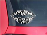 Lips Decal 9x5.5 Skull Checkerboard