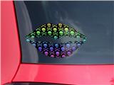 Lips Decal 9x5.5 Skull and Crossbones Rainbow