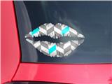 Lips Decal 9x5.5 Chevrons Gray And Aqua