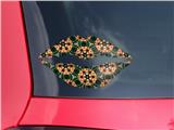 Lips Decal 9x5.5 Floral Pattern Orange