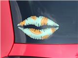 Lips Decal 9x5.5 Oranges Blue