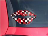 Lips Decal 9x5.5 Checkerboard Splatter