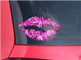 Lips Decal 9x5.5 Pink Plaid Graffiti