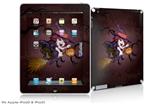 iPad Skin - Cute Halloween Witch on Broom with Cat and Jack O Lantern Pumpkin (fits iPad2 and iPad3)