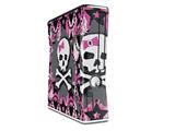 Pink Bow Skull Decal Style Skin for XBOX 360 Slim Vertical