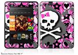 Pink Bow Skull Decal Style Skin fits 2012 Amazon Kindle Fire HD 7 inch