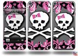 Pink Bow Skull Decal Style Vinyl Skin - fits Apple iPod Touch 5G (IPOD NOT INCLUDED)