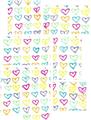 Kearas Hearts White - 7 Piece Fabric Peel and Stick Wall Skin Art (50x38 inches)