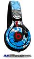 WraptorSkinz Skin Decal Wrap compatible with Beats Mixr Headphones Checker Skull Splatter Blue Skin Only (HEADPHONES NOT INCLUDED)