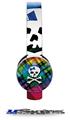 Rainbow Plaid Skull Decal Style Skin (fits Sol Republic Tracks Headphones - HEADPHONES NOT INCLUDED) 