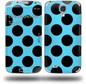 Kearas Polka Dots Black And Blue - Decal Style Skin (fits Samsung Galaxy S IV S4)