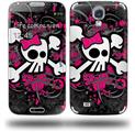 Girly Skull Bones - Decal Style Skin (fits Samsung Galaxy S IV S4)